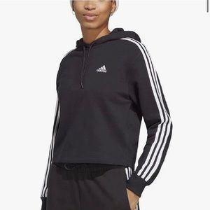 Women’s 3 Stripe Cropped French Terry Hoodie